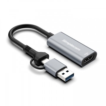 Simplecom DA306C USB 3.0 and USB-C to HDMI Video Card Adapter Full HD 1080p