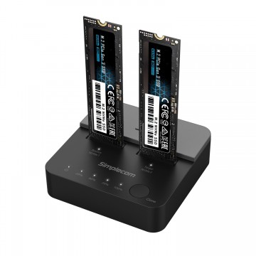 Simplecom SD550v2 USB 3.2 Gen2x2 to Dual Bay NVMe M.2 SSD Docking Station Duplicator Offline Clone